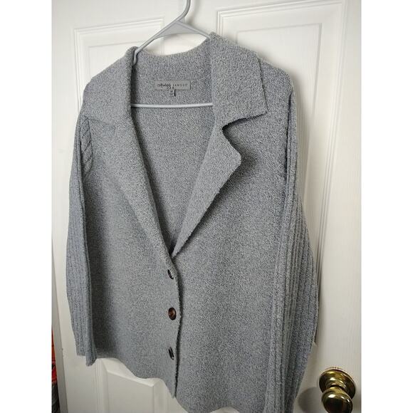 Absolutely Famous Woman M Cardigan Grey Sweater Rib Long Sleeve Cabin Core... - Picture 2 of 10